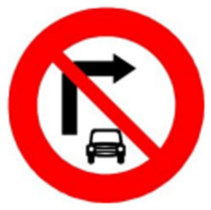 Biển báo 103b - Cấm ôtô rẽ phải