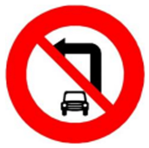 Biển báo 103c - Cấm ôtô rẽ trái