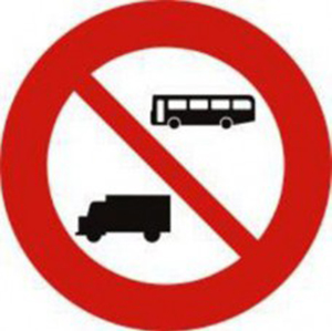 Biển báo 107 - Cấm ôtô khách và ôtô tải