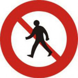 Biển báo 112 - Cấm người đi bộ