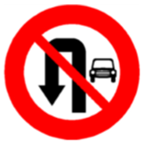 Biển báo 124b - Cấm ôtô quay đầu xe