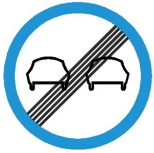 Biển báo 133 - Hết cấm vượt