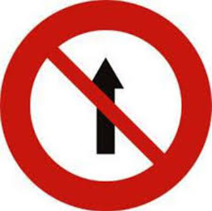 Biển báo 136 - Cấm đi thẳng