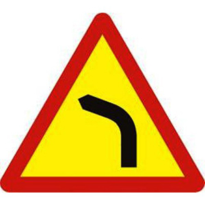 Biển báo 201a - Chỗ ngoặt nguy hiểm vòng bên trái