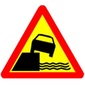 Biển báo 215b - Kè, vực sâu phía trước