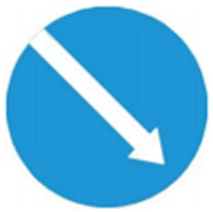 Biển báo 302a - Hướng phải đi vòng chướng ngại vật