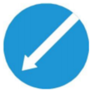 Biển báo 302b - Hướng phải đi vòng chướng ngại vật