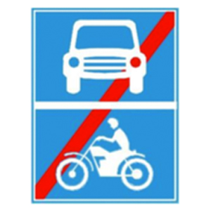 Biển báo 404b - Hết đường dành cho ôtô, xe máy